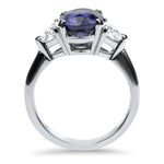 Springer's Collection Ring Platinum Blue Sapphire and Triangle Diamond Ring 6.00