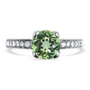 Springer's Collection Ring Platinum Green Tourmaline and Diamond Ring 6.5