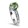Springer's Collection Ring Platinum Green Tourmaline and Diamond Ring 6.5