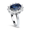 Springer's Collection Ring Platinum Oval Sapphire & Diamond Ring 6.0
