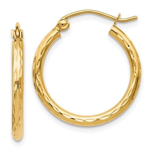 Diamond-Cut Mini Gold Hoop Earrings