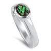 Springer's Collection Ring Sterling Silver Oval Green Tourmaline Bezel Ring 6.50