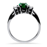 Springer's Collection Ring White Gold Emerald and Diamond Ring 6.5