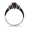 Springer's Collection Ring White Gold Ruby and Diamond Three Stone Ring 6.5