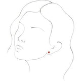 Springer's Collection Earring Yellow Gold Red Enamel Heart Stud Earrings