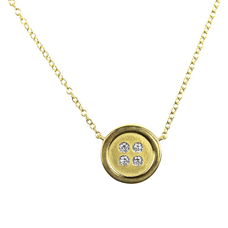 Suna Bros Necklaces and Pendants 18k Yellow Gold Suna Bros Diamond Button Necklace