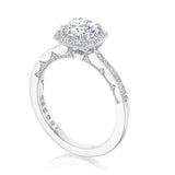 Tacori Engagement Engagement Ring 14 White Gold Round With Cushion Halo Engagement Setting 7.5MM / 6.5
