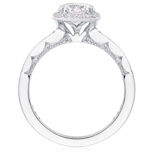 Tacori Engagement Engagement Ring 14 White Gold Round With Cushion Halo Engagement Setting 7.5MM / 6.5