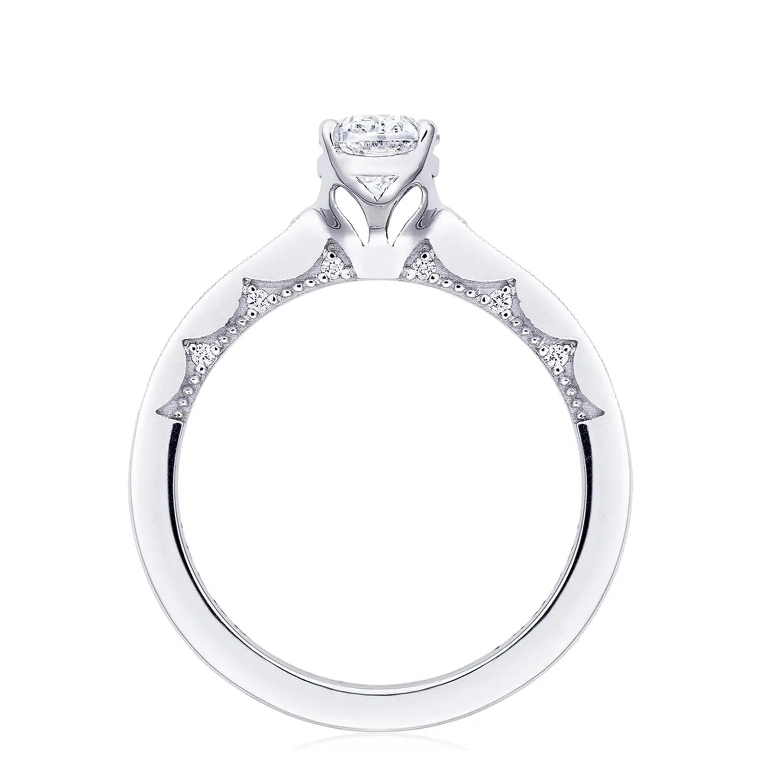Tacori Engagement Engagement Ring 14k White Gold Oval Solitaire Coastal Crescent Engagement Setting 8x6mm / 6.5