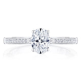 Tacori Engagement Engagement Ring 14k White Gold Oval Solitaire Coastal Crescent Engagement Setting 8x6mm / 6.5