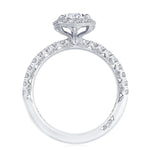 Tacori Engagement Engagement Ring 18 White Gold Round With Cushion Halo Engagement Setting 7.5mm / 6.5