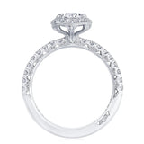 Tacori Engagement Engagement Ring 18 White Gold Round With Cushion Halo Engagement Setting 7.5mm / 6.5