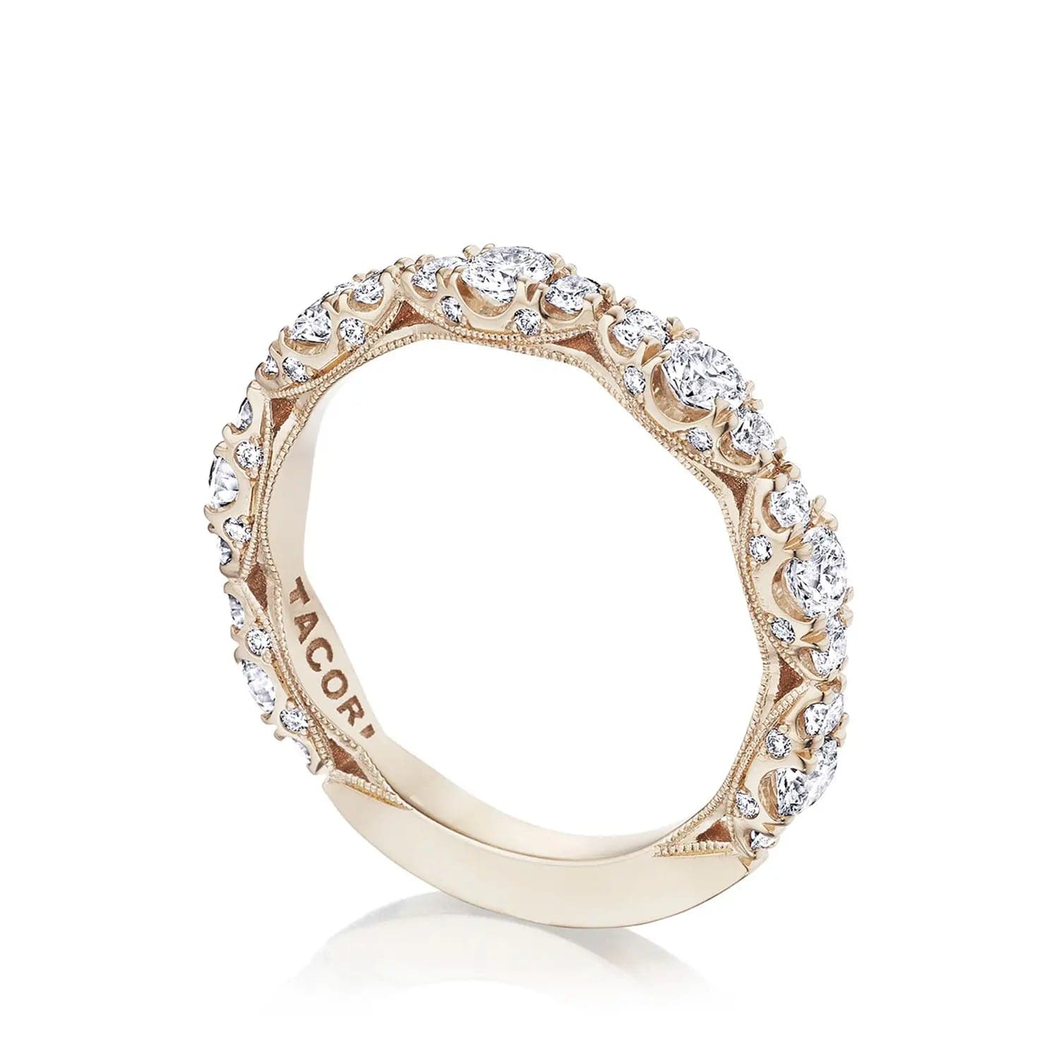 Tacori Engagement Wedding Band 18k Rose Gold Marquise Shaped Band 6.5