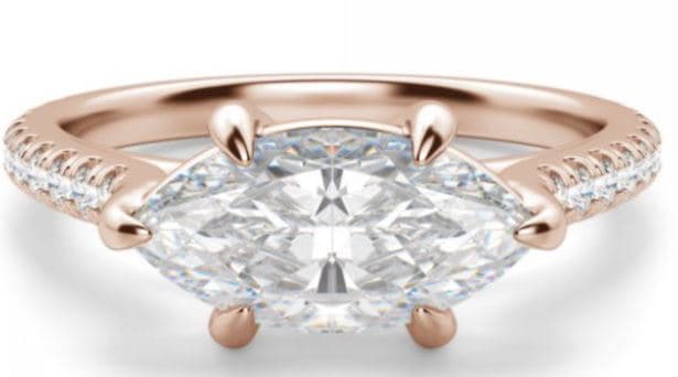Tacori Engagement Engagement Ring 18k Rose Gold Tacori Horizontal Marquise Ring 11x8.5mm / 6.5