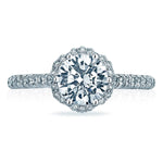Tacori Engagement Engagement Ring 18k White Gold Round Bloom Halo Engagement Setting 8.0mm / 6.5