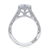 Tacori Engagement Engagement Ring 18k White Gold Round Bloom Halo Engagement Setting 8.0mm / 6.5