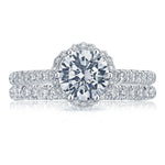 Tacori Engagement Engagement Ring 18k White Gold Round Bloom Halo Engagement Setting 8.0mm / 6.5