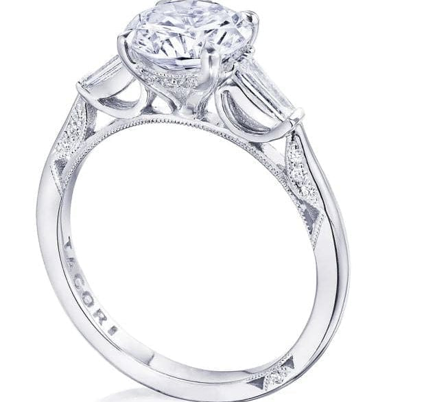 Tacori Engagement Engagement Ring 18k White Gold Tacori 3-Stone Mounting 7.0mm / 6.5