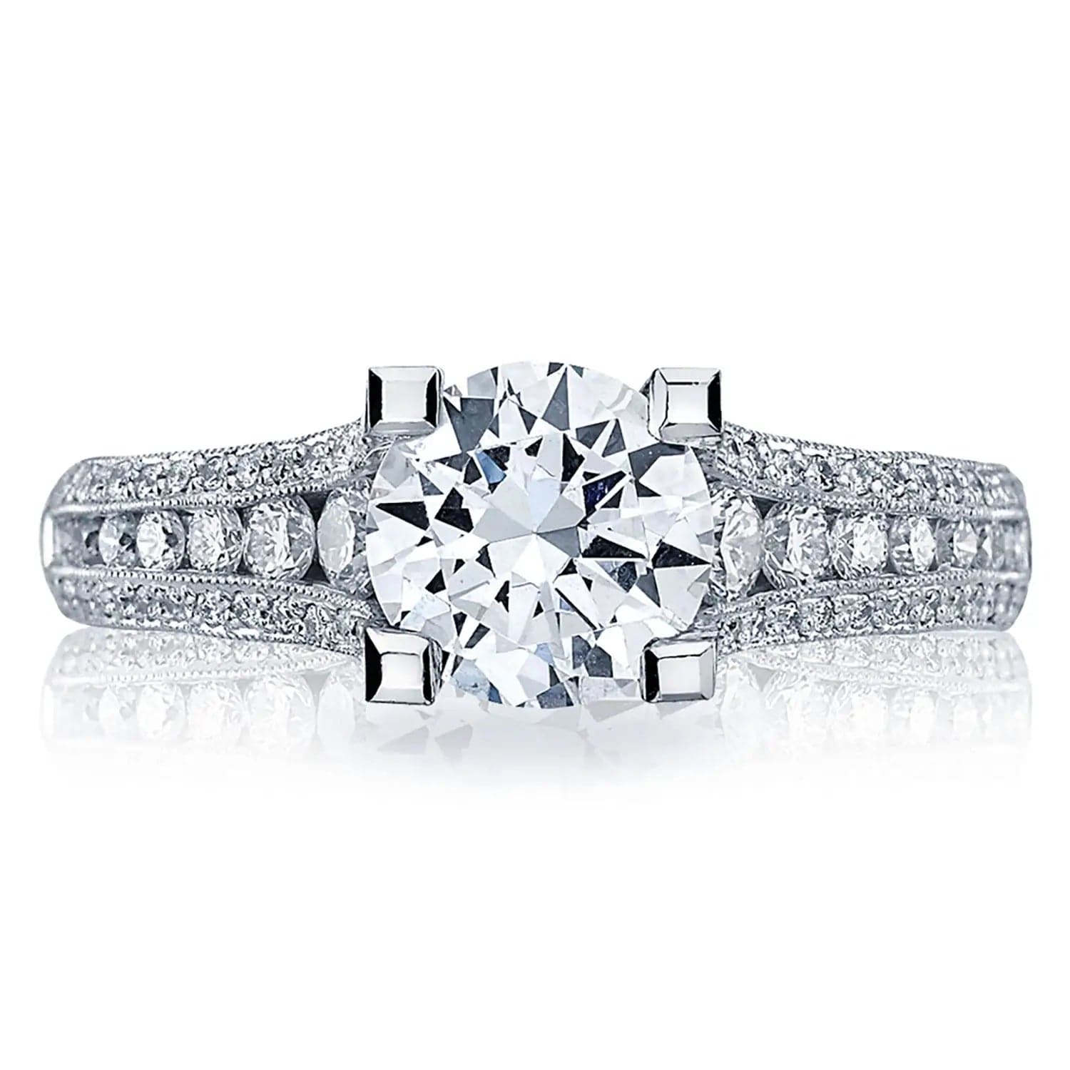 Tacori Engagement Engagement Ring 18k White Gold Tacori Classic Crescent Solitaire Engagement Setting 8.5mm / 6.5
