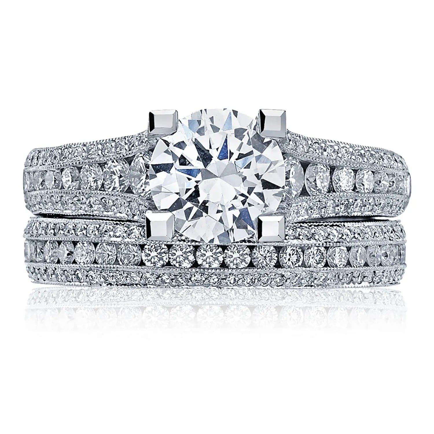 Tacori Engagement Engagement Ring 18k White Gold Tacori Classic Crescent Solitaire Engagement Setting 8.5mm / 6.5