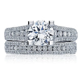 Tacori Engagement Engagement Ring 18k White Gold Tacori Classic Crescent Solitaire Engagement Setting 8.5mm / 6.5