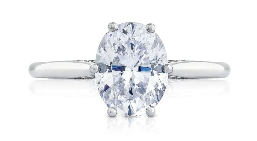 Tacori Engagement Engagement Ring 18k White Gold Tacori Oval  Engagement Setting 8x6mm / 6.5
