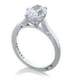 Tacori Engagement Engagement Ring 18k White Gold Tacori Oval  Engagement Setting 8x6mm / 6.5