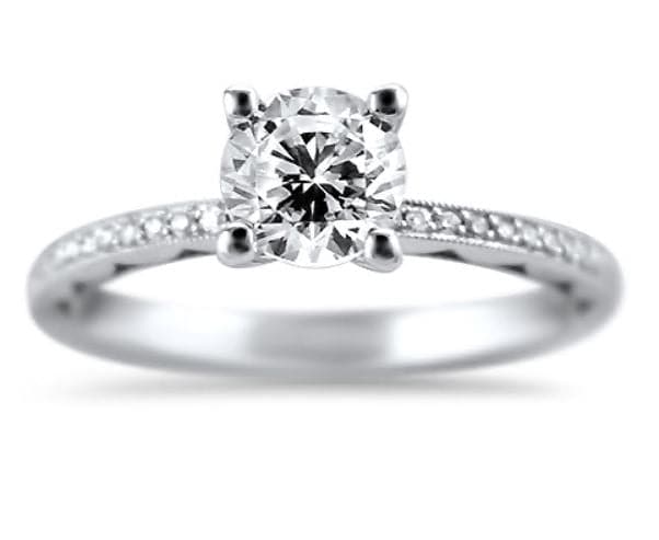 Tacori Engagement Engagement Ring 18k White Gold Tacori Solitaire Diamond Mounting 6mm / 6.5