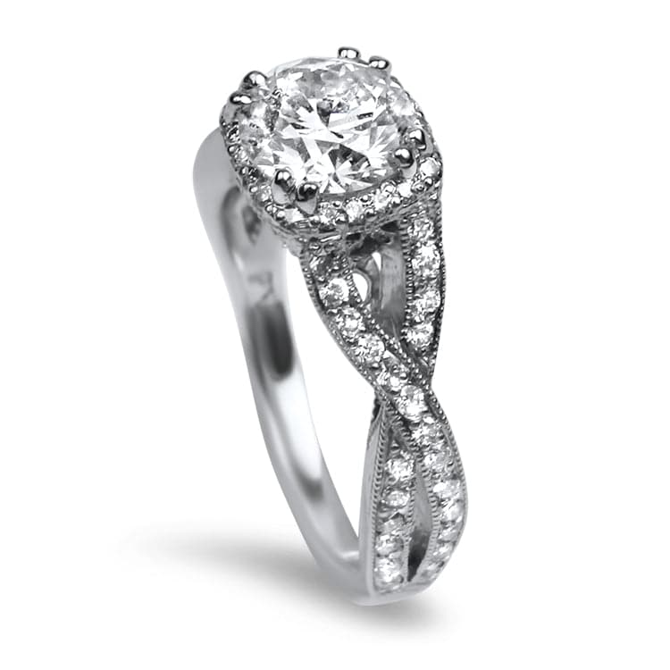Tacori Engagement Engagement Ring Estate Platinum Dantela .93ct Ideal Cut Diamond Engagement Ring 4