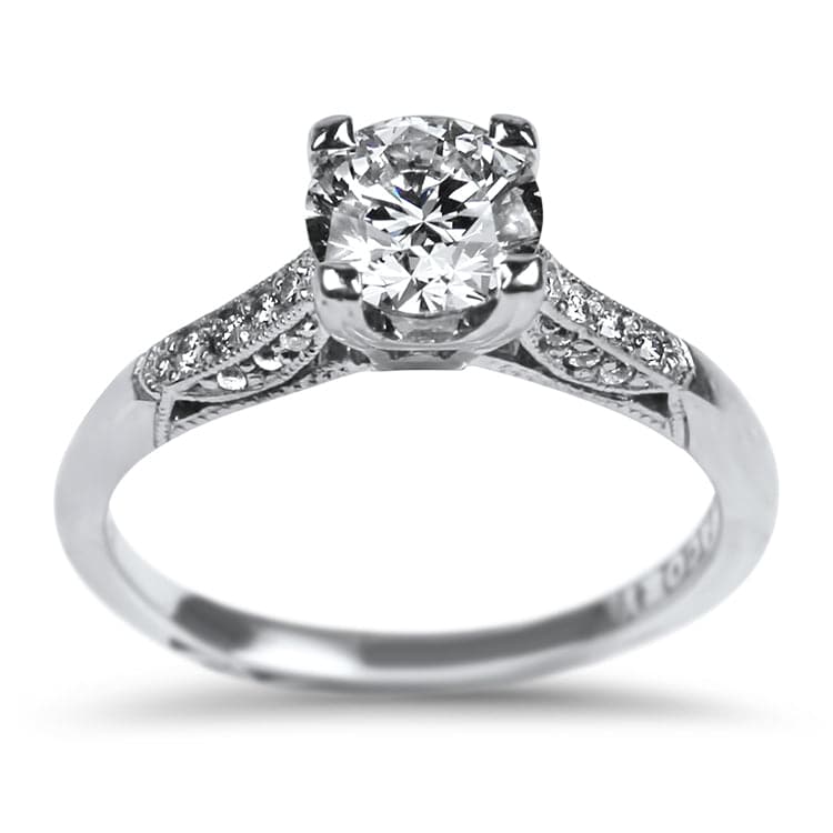 Tacori Engagement Engagement Ring Estate Simply Tacori White Gold .74ct Ideal Cut Diamond Solitaire Ring 5.0