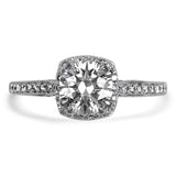 Tacori Engagement Engagement Ring Estate Tacori 18k White Gold Dantela .77ct Diamond Halo Engagement Ring with Diamond Band 5