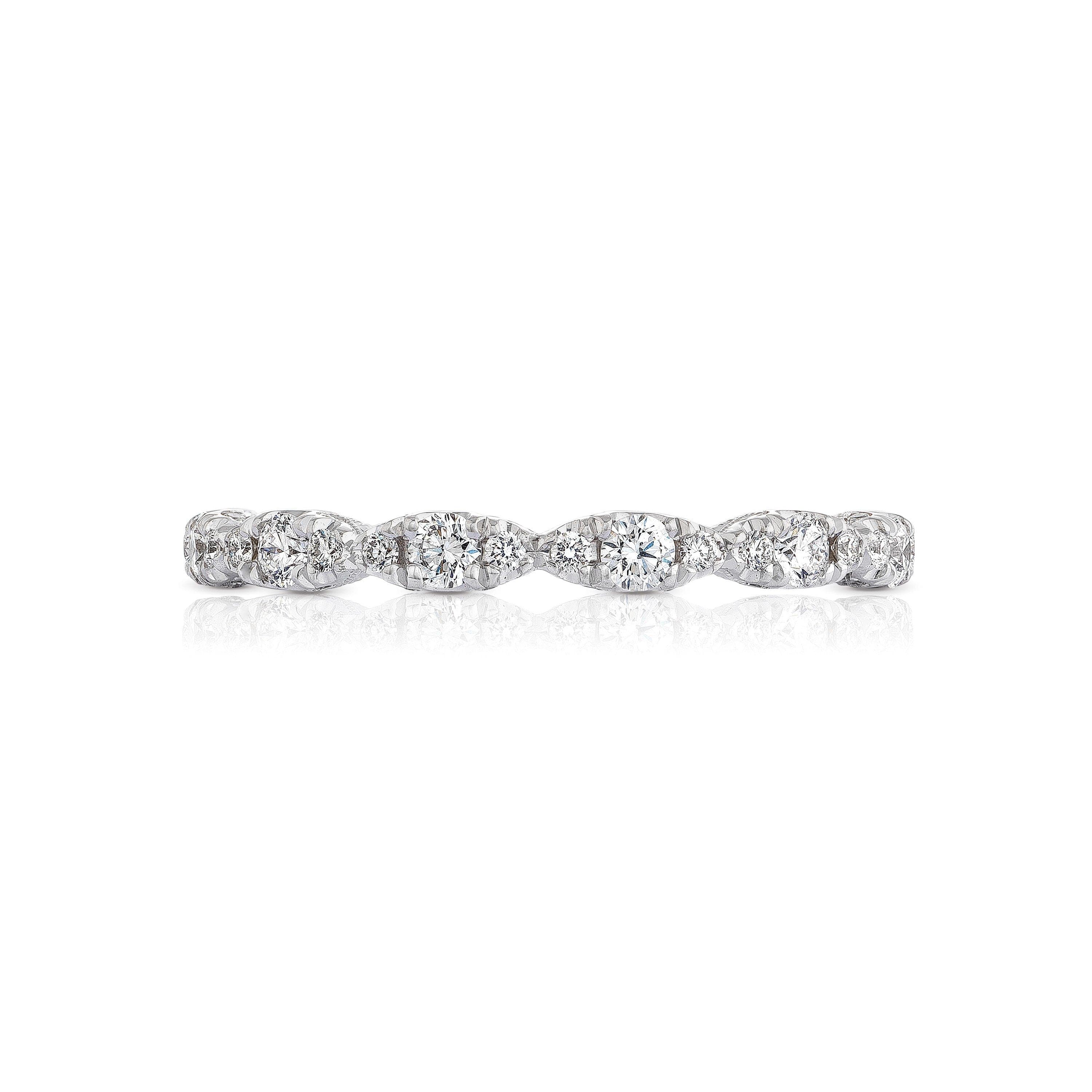 Tacori Engagement Wedding Band Petite Crescent Diamond Eternity Band 6.5