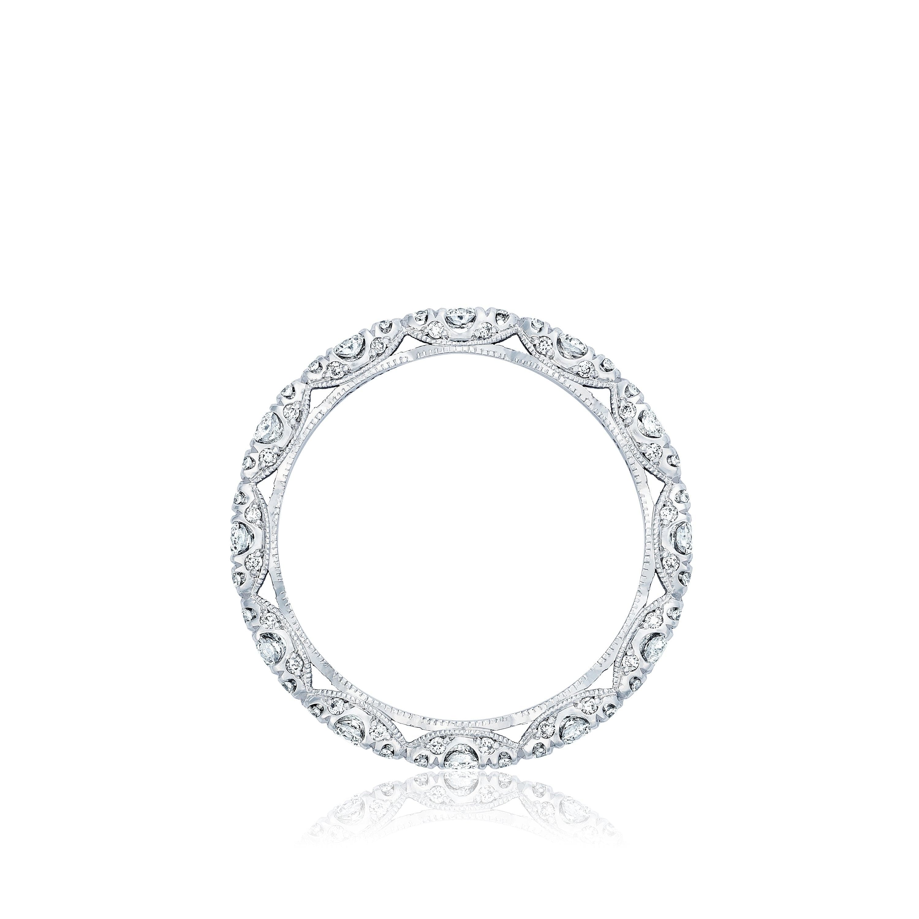 Tacori Engagement Wedding Band Petite Crescent Diamond Eternity Band 6.5
