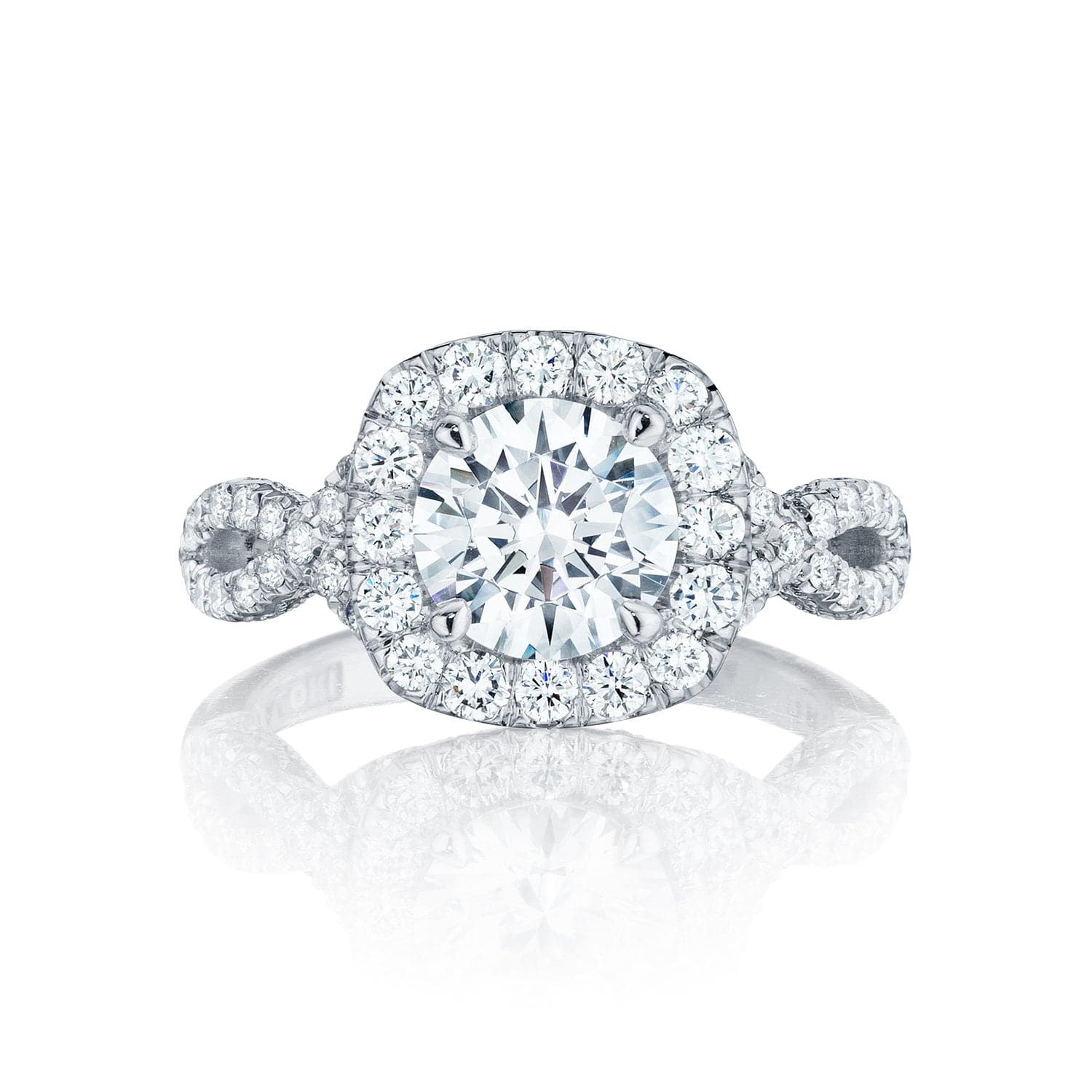 Tacori Engagement Engagement Ring Petite Crescent Halo Engagement Setting 7mm / 6.5