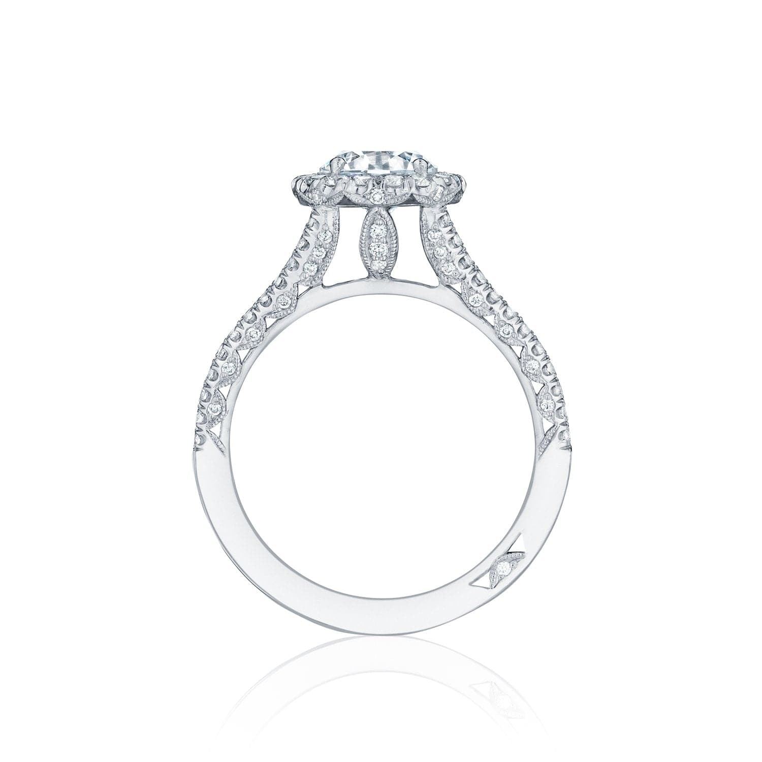 Tacori Engagement Engagement Ring Petite Crescent Halo Engagement Setting