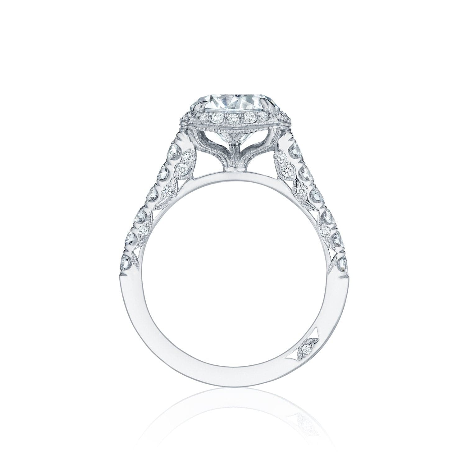 Tacori Engagement Engagement Ring Petite Crescent Halo Engagement Setting