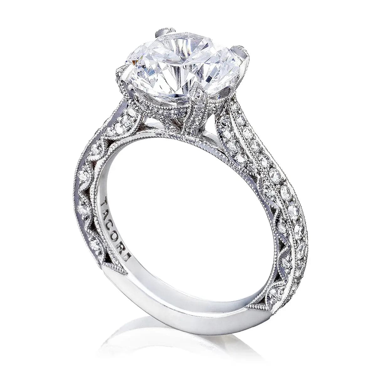 Tacori Engagement Engagement Ring Platinum Classic Crescent RoyalT Solitaire Setting 8.0mm / 6.5