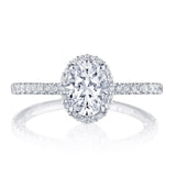 Tacori Engagement Engagement Ring Platinum Petite Crescent Oval Halo Engagement Setting 7.5mm x 5.5mm / 6.5