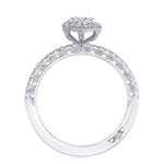 Tacori Engagement Engagement Ring Platinum Petite Crescent Oval Halo Engagement Setting 7.5mm x 5.5mm / 6.5