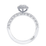 Tacori Engagement Engagement Ring Platinum Petite Crescent Oval Halo Engagement Setting 7.5mm x 5.5mm / 6.5