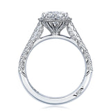 Tacori Engagement Engagement Ring Platinum Petite Crescent Round Bloom Engagement Ring Mounting 7.5mm / 6.5