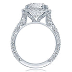 Tacori Engagement Engagement Ring Platinum Round with Cushion Halo Engagement Setting 8.0mm / 6.5