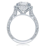 Tacori Engagement Engagement Ring Platinum Round with Cushion Halo Engagement Setting 8.0mm / 6.5
