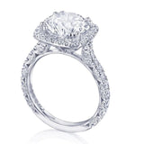 Tacori Engagement Engagement Ring Platinum Round with Cushion Halo Engagement Setting 8.0mm / 6.5