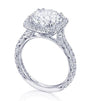 Tacori Engagement Engagement Ring Platinum Round with Cushion Halo Engagement Setting 8.0mm / 6.5