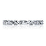 Tacori Engagement Wedding Band Platinum Sculpted Crescent Diamond Eternity Band 6.5
