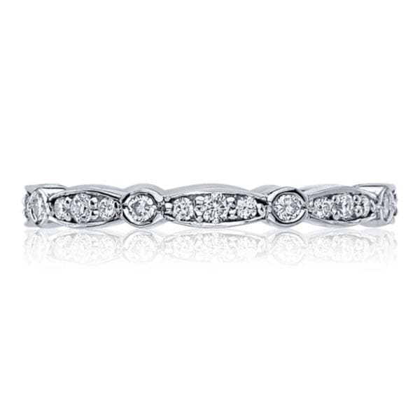 Tacori Engagement Wedding Band Platinum Sculpted Crescent Diamond Eternity Band 6.5