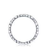 Tacori Engagement Wedding Band Platinum Sculpted Crescent Diamond Eternity Band 6.5