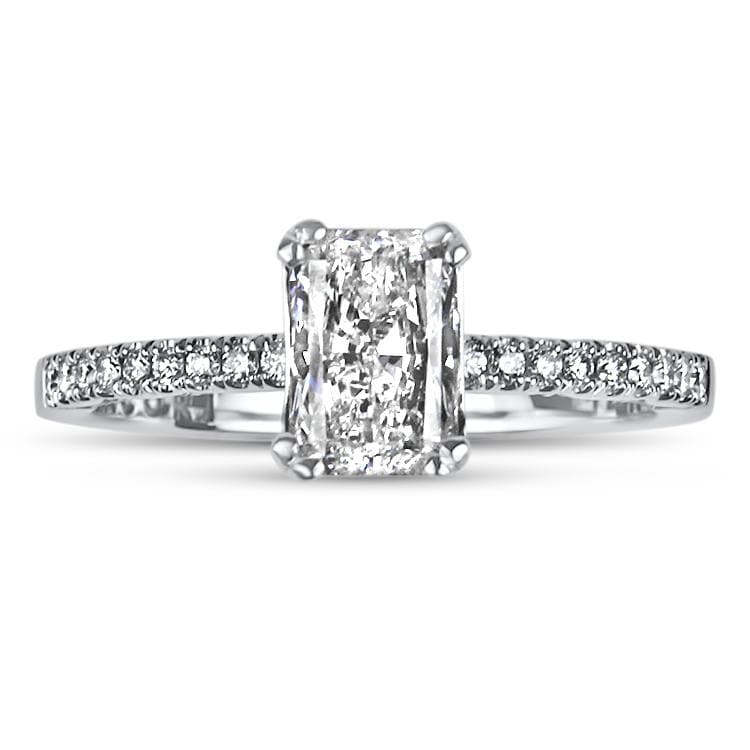 Tacori Engagement Engagement Ring White Gold 1.01cts Radiant Cut Coastal Crescent Diamond Band Solitaire Engagement Ring 6.5