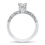 Tacori Engagement Engagement Ring White Gold 1.01cts Radiant Cut Coastal Crescent Diamond Band Solitaire Engagement Ring 6.5